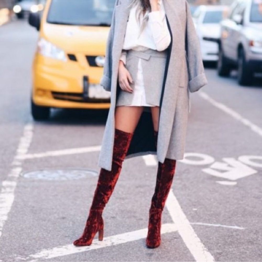 AQUAZZURA So Me Eggplant Purple Over the Knee Heel Boots - Picture 4 of 13